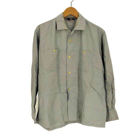 Crown 50-60S 三角タグ ヒッコリー オープンカラー L/S シャツ メンズ import:L