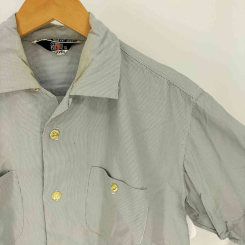 Crown 50-60S 三角タグ ヒッコリー オープンカラー L/S シャツ メンズ import:L