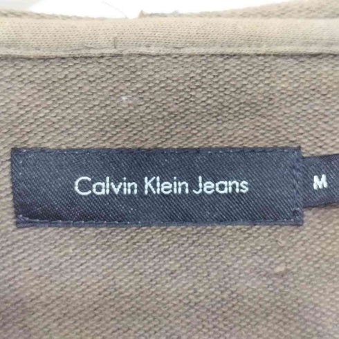 カルバンクラインジーンズ Calvin Klein Jeans 00S Y2K 蝶々デザイン バタフライ ラインストーン 切りっぱなし ジップアップパーカー レディース M