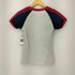アディダス adidas 80S デサント製 トレフォイルロゴプリント リンガーTシャツ レディース S-M