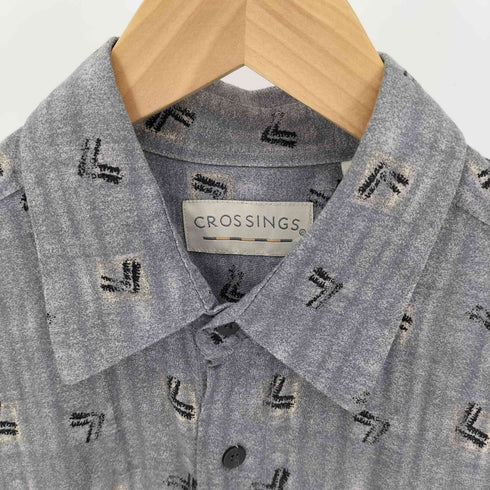 CROSSINGS 総柄 S/S レーヨン シャツ メンズ import:M
