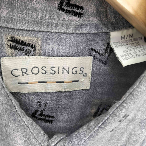 CROSSINGS 総柄 S/S レーヨン シャツ メンズ import:M