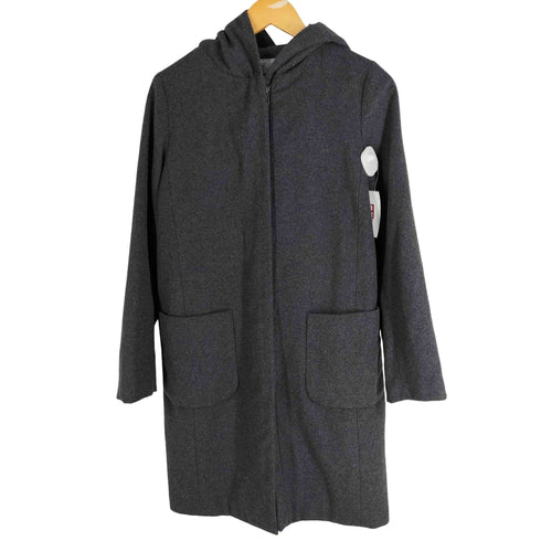 モトマチゼラール MOTOMACHI Zelal ウール混 ジップアップ フーデッド コート レディース