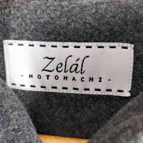 モトマチゼラール MOTOMACHI Zelal ウール混 ジップアップ フーデッド コート レディース