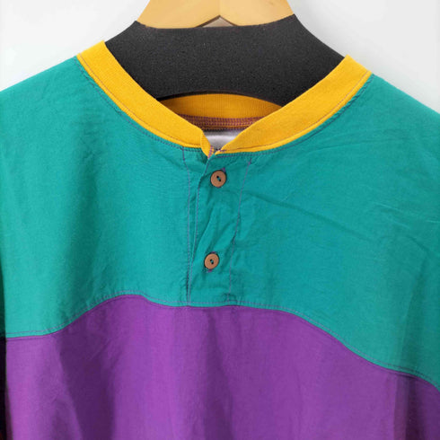 ジターノ GitaNo 90S マルチカラーヘンリーネックS/S TEE ブロックパターン メンズ JPN:L