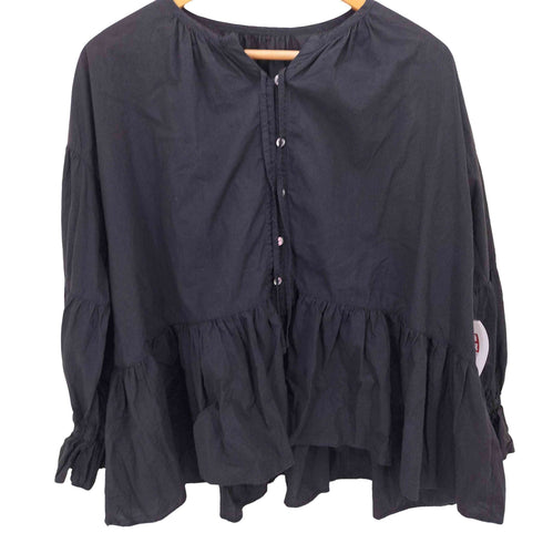 ネストローブ nest Robe オバーサイズフリルブラウス レディース F