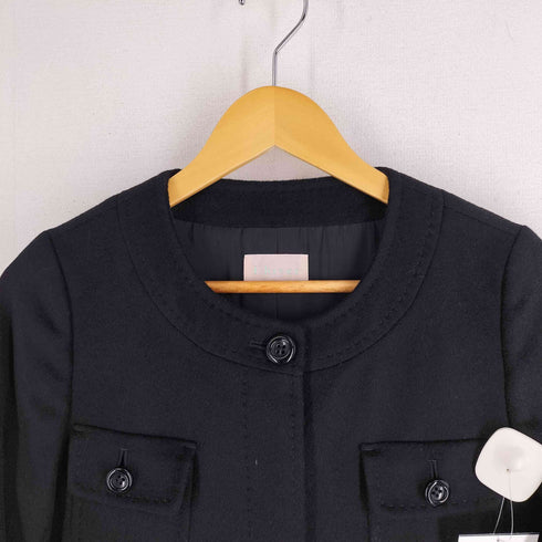 I HIVER カシミヤ100 ノーカラーコート レディース