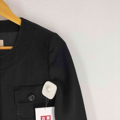 I HIVER カシミヤ100 ノーカラーコート レディース