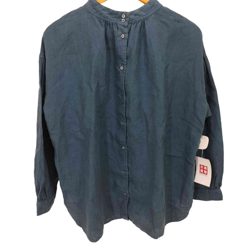 ネストローブ nest Robe バンドカラーリネンシャツ レディース F