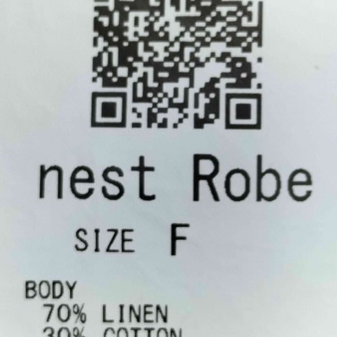 ネストローブ nest Robe 柄切替リネンブラウス レディース F
