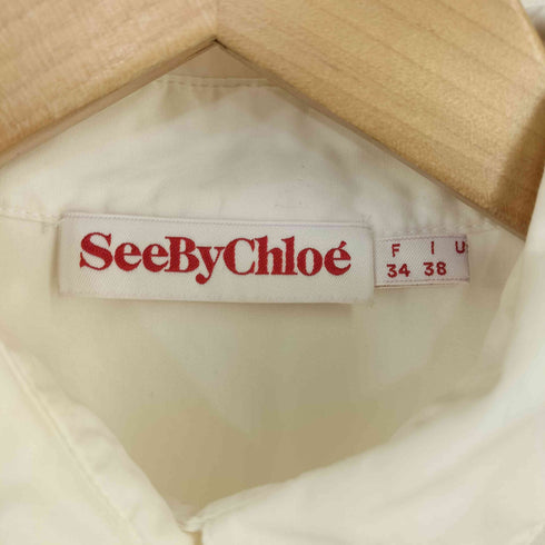 シーバイクロエ SEE BY CHLOE 片ポケ ボックスシルエット 比翼S/Sコットンシャツ レディース EUR:38