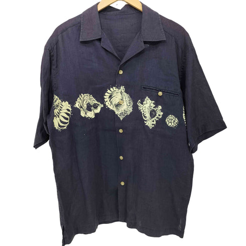 ゴールデンベアー Golden bear 貝殻 オープンカラーシャツ メンズ