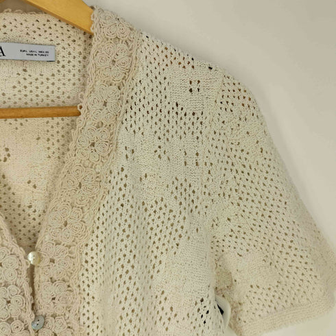 ザラ ZARA クロシェカーディガン レディース import:L