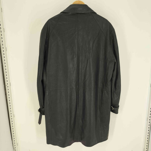SERAPHIN フランス製 裏地カシミヤ混 DEER LEATHER ディアスキン 鹿革 ロング チェスター コート チンスト メンズ EUR:52