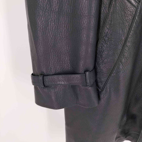 SERAPHIN フランス製 裏地カシミヤ混 DEER LEATHER ディアスキン 鹿革 ロング チェスター コート チンスト メンズ EUR:52