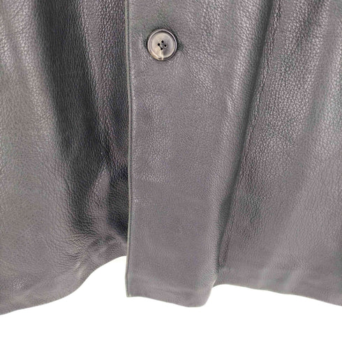SERAPHIN フランス製 裏地カシミヤ混 DEER LEATHER ディアスキン 鹿革 ロング チェスター コート チンスト メンズ EUR:52