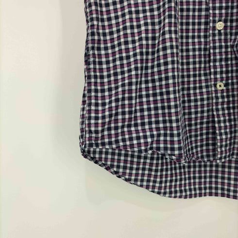トミーヒルフィガー TOMMY HILFIGER チェック柄 ロゴ刺繍 ボタンダウン ショートスリーブシャツ メンズ import:S