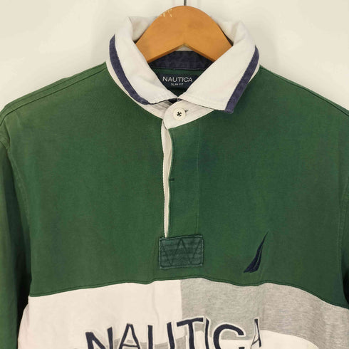 ノーティカ NAUTICA SLIM FIT ロゴ刺繍 ラガーシャツ ポロシャツ メンズ import:S