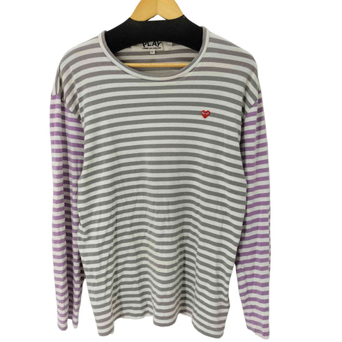 プレイコムデギャルソン PLAY COMME des GARCONS ハートワッペンボーダーL/Sカットソー メンズ JPN:XL