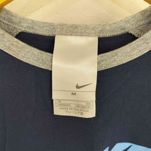 ナイキ NIKE 00s フロントラバーロゴプリント バイカラーラグランL/Sカットソー Y2K レディース JPN:M