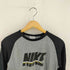 ナイキ NIKE 00s フロントラバーロゴプリント バイカラーラグランL/Sカットソー Y2K レディース JPN:M
