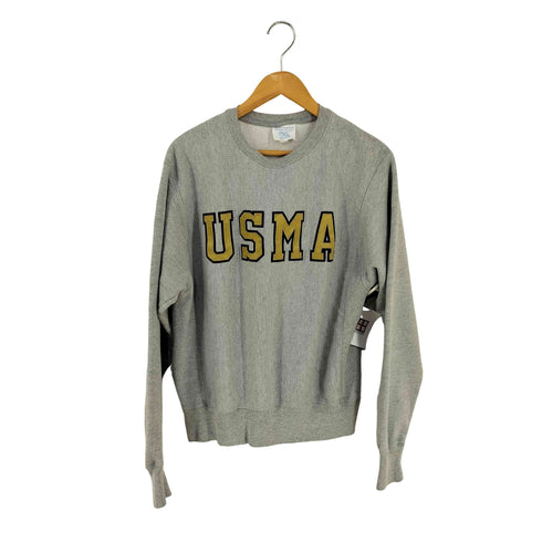 チャンピオン Champion 青単色タグ復刻 REVERSE WEAVE USMA ワッペン クルーネックスウェット メンズ import:S