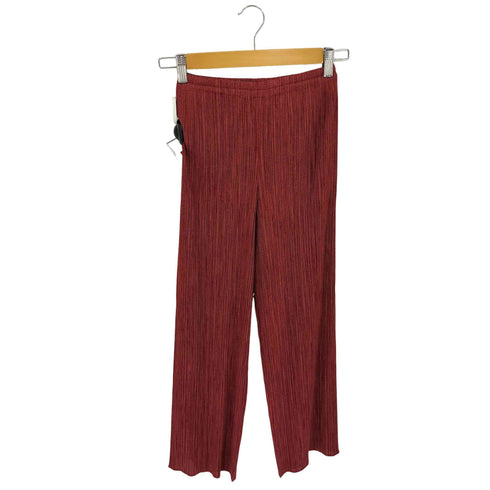 プリーツプリーズイッセイミヤケ PLEATS PLEASE ISSEY MIYAKE 90S~00S 綾織生地柄転写プリント プリーツパンツ レディース JPN:1
