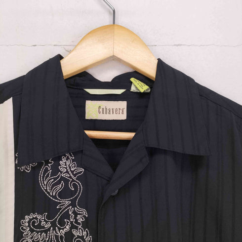 キューバベラ CUBAVERA レーヨンポリ ステッチデザイン開襟ア発 メンズ JPN:M