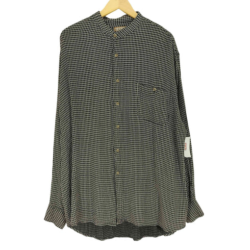 FOLIAGE チェーンステッチデザインバンドカラーシャツ メンズ