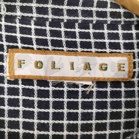 FOLIAGE チェーンステッチデザインバンドカラーシャツ メンズ