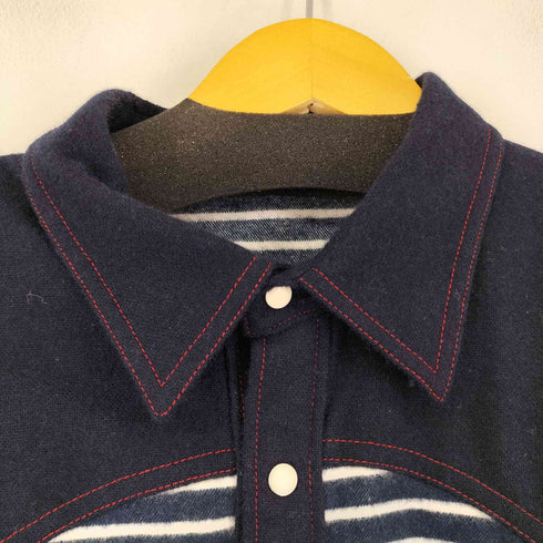 カステルバジャック CASTELBAJAC ボーダーデザイン L/S ウールシャツ メンズ 50