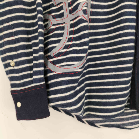 カステルバジャック CASTELBAJAC ボーダーデザイン L/S ウールシャツ メンズ 50