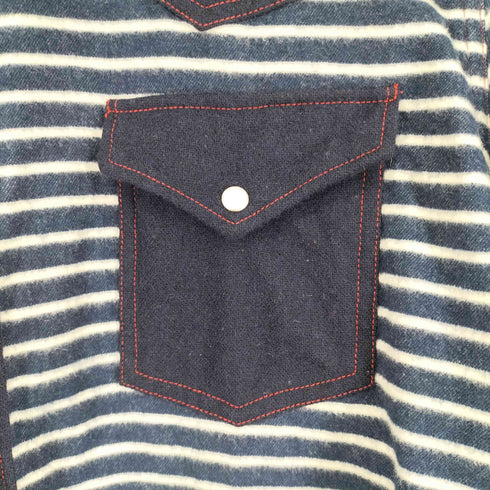 カステルバジャック CASTELBAJAC ボーダーデザイン L/S ウールシャツ メンズ 50