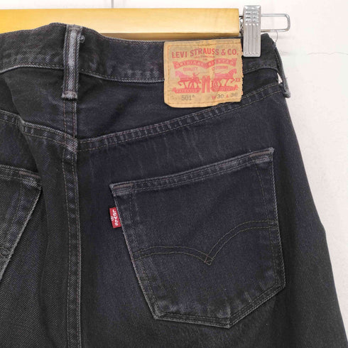 リーバイス Levis 501 ボタンフライブラックデニムパンツ メンズ W30/L36
