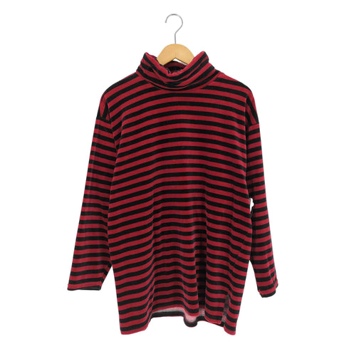 SAG HARBOR ボーダー ベロア タートルネック トップス メンズ import:L