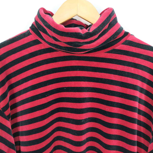 SAG HARBOR ボーダー ベロア タートルネック トップス メンズ import:L