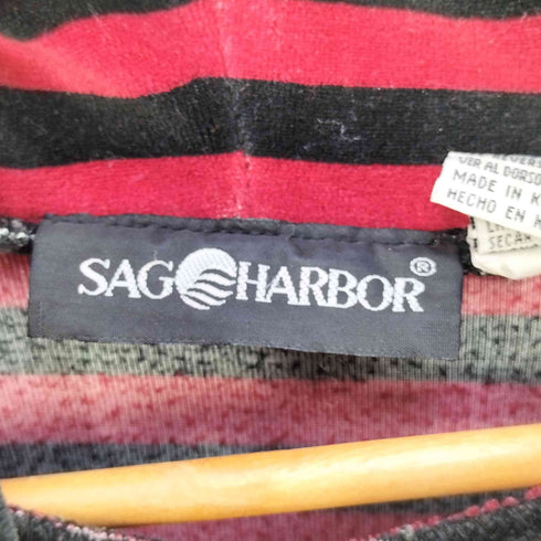 SAG HARBOR ボーダー ベロア タートルネック トップス メンズ import:L