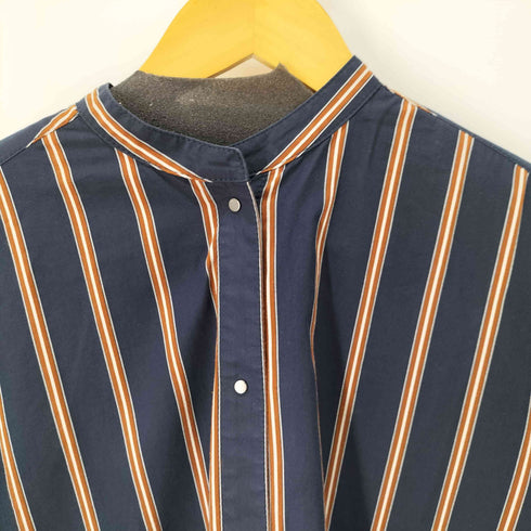 プレインピープル PLAIN PEOPLE ストライプシャツワンピース バンドカラー レディース JPN:2