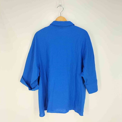 ザラ ZARA OVERSIZED LINEN BLEND SHIRT レディース import:M
