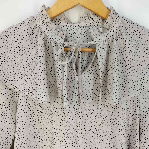 ナチュラルビューティーベーシック NATURAL BEAUTY BASIC フリルカラープリントブラウス レディース JPN:M