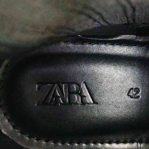 ザラ ZARA スクエアトゥ ヒール サイドゴアブーツ メンズ JPN:27