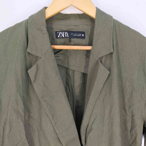 ザラ ZARA LINEN BLEND DOUBLE BREASTED BLAZER レディース import:M