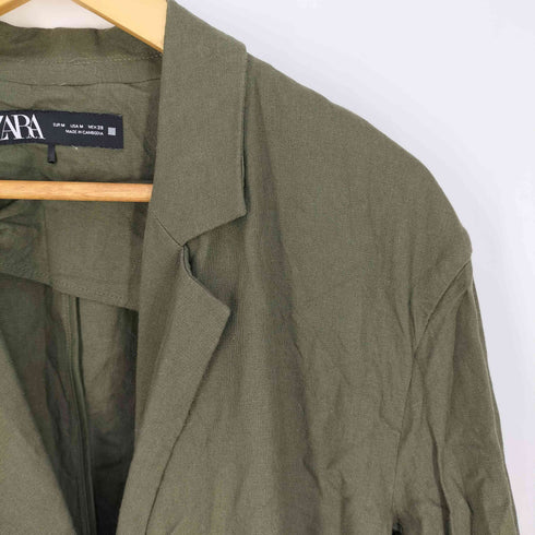 ザラ ZARA LINEN BLEND DOUBLE BREASTED BLAZER レディース import:M