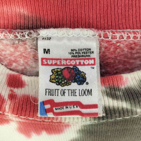 フルーツオブザルーム FRUIT OF THE LOOM USA製 SUPERCOTTON タイダイ染め 陰陽プリント 裏起毛 クルーネック トレーナー メンズ import:M