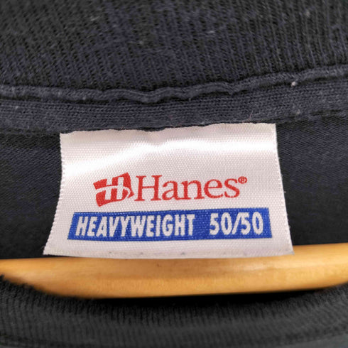 ヘインズ Hanes 90s-00s スマイリーガンショット ぶち抜き プリントクルーネックTシャツ 裾袖ダブル スマイル メンズ JPN:M