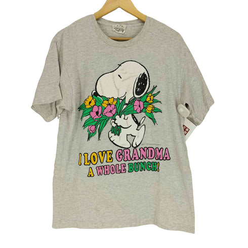 ピーナッツ PEANUTS 霜降り キャラクタープリントクルーネックTシャツ メンズ