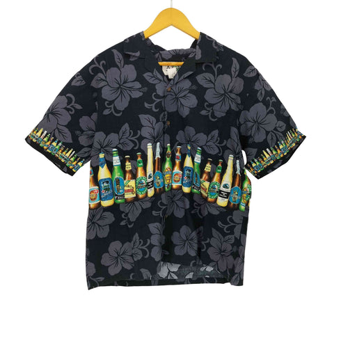 MADE IN HAWAII ビールプリントアロハシャツ メンズ import:L