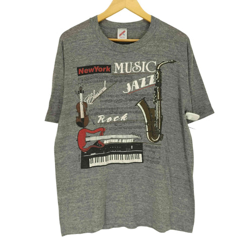 ジャージーズ JERZEES 90s USA製 発泡プリントクルーネックTシャツ メンズ JPN:XL