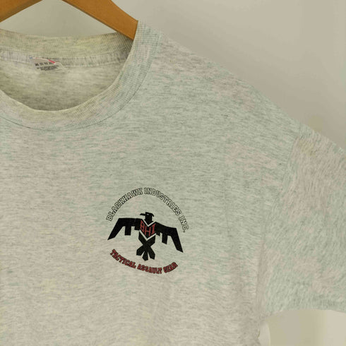 90S USA製 FRUIT OF THE LOOM ボディ BLACKHAWK INDUSTRIES プリント S/S Tシャツ シングルステッチ メンズ import:L