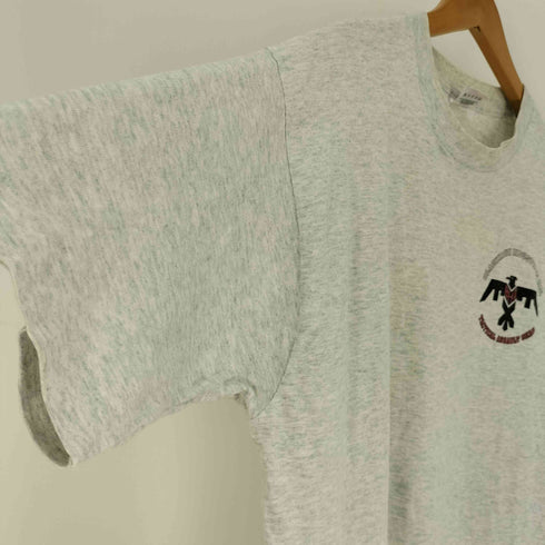 90S USA製 FRUIT OF THE LOOM ボディ BLACKHAWK INDUSTRIES プリント S/S Tシャツ シングルステッチ メンズ import:L
